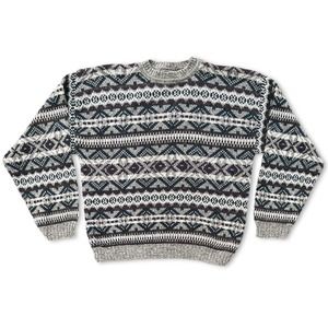 Vintage 90s Fair Isle Grandpa Sweater David Taylor - Size Large‎